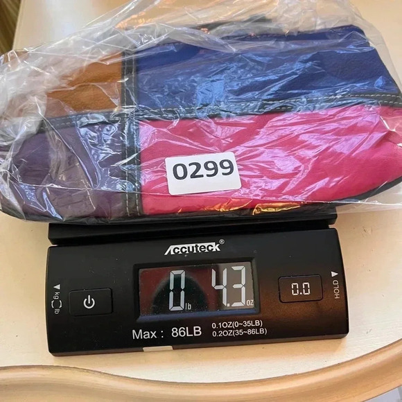 Vintage faux leather Multicolor Clutch with silver handle blue pink - Picture 14 of 15